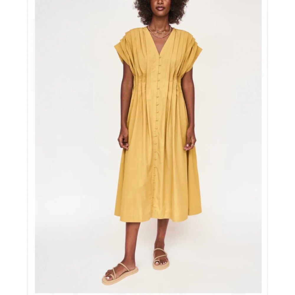 Mirth button front Korcula Dress in Gilded